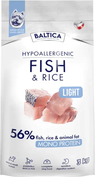 BALTICA Nutraceutic Hypoallergen Fisch & Reis XS/S Light 3kg