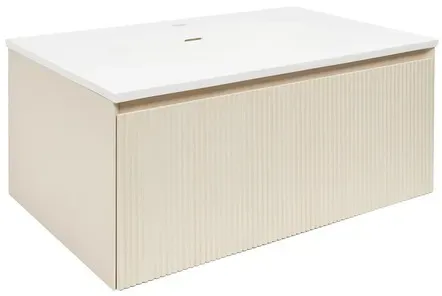 Naturel Austen Waschtischunterschrank mit Waschbecken 80x35x52 cm sandbeige matt Austen80BG