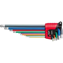 Stiftschlüssel Set im ErgoStar Halter Sechskant-Kugelkopf MagicRing® 9-tlg. farbig leuchtend (41979)