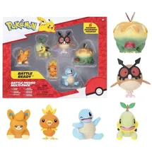 Pokémon Battle Figure 6er-Pack 5 cm Figuren Pawnii/Turtwig/Hoothoot/Torchic/Appletun/Squirtle
