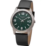 REGENT Herren Armbanduhr Analog Lederarmband schwarz URF1448