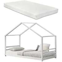 [en.casa] Kinderbett, Vardà ̧ (90 x 200 cm, Kinder- Jugendzimmer, Kindermöbel, Kinderbetten, Hausbetten