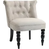 Homcom Relaxsessel Vintage Ruhesessel Relaxstuhl Polstersessel Esszimmerstuhl Leinenbezug Holzgestell Beige+Schwarz 67 x 67 x 78 cm,