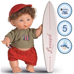 Lamagik Anziehpuppe Surfer Bo 18cm mit Surfbrett und braunen Haaren