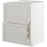 IKEA METOD Uschr 2 Fr/2 haho Sch weiß/Lerhyttan hellgrau 60x60 cm
