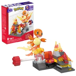 MEGA Pokémon Glumandas feurige Drehung Bauspielzeug-Set mit Figur (81 Teile) für Kinder