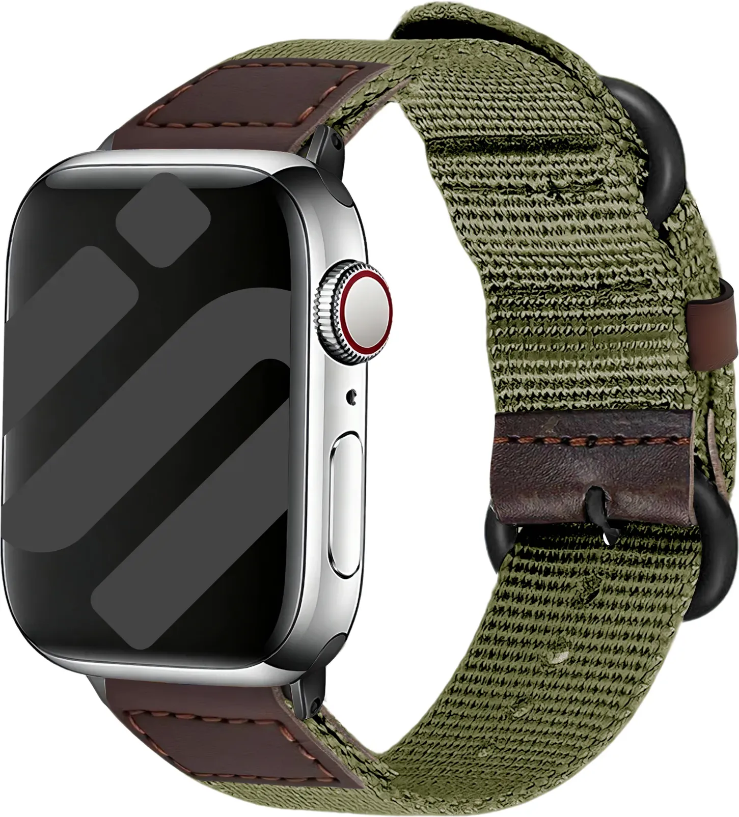 Strap-it Apple Watch Ultra Armband Nylon für Apple Watch Ultra - Armeegrün - Schnallenverschluss