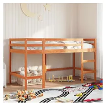 vidaXL Hochbett mit Leiter 90 x 190 cm Kiefer massiv braun
