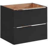 Lomadox Waschbeckenschrank TOSKANA-BLACK-56 Waschtischunterschrank 60cm in seidenmatt anthrazit B/H/T 60/57/46cm grau|schwarz 60 cm x 57 cm x 46 cm