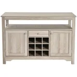 COSTWAY Küchenbuffet Schrank mit Weinregal, Schubladen & Regal, 40x80x116cm grau