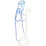 vidaXL LED-Silhouette Hirte und Lamm 168 LEDs 102,5x35 cm