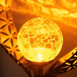 ETC Shop LED Solarleuchte mit Erdspieß & Lichteffect 90 cm 2er Set