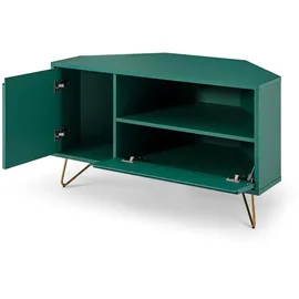 SalesFever Eck TV-Lowboard 100 x 58 x 50 cm Grün/Gold MDF/Metall