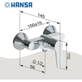 Hansa Hansapolo Duscharmatur Aufputz für 1 Verbraucher Chrom 51450163