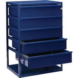 Industrial Quality Supplies Thekenschrank LOGS 190 H795xB540xT390mm 5 Schubl.Fbd.blau RAL 5022 LOGS