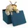Intirilife Faltbare Sitzhocker 30x30x30 cm in OZEAN BLAU - Sitzwürfel mit Deckel aus Stoff mit Mulden