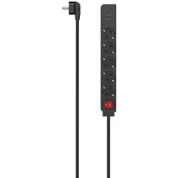 hama Steckdosenleiste, Anzahl Steckdosen: 5, 3680 W, schwarz - weiss | braun | gruen | schwarz
