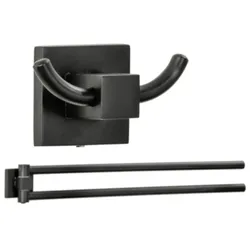 Fackelmann NEW YORK Accessoires Set Handtuchhalter flexibel /Doppelhaken Schwarz