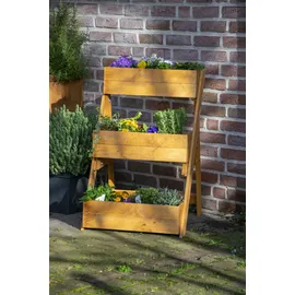 Dobar Pflanztreppe 60 x 70 x 90 cm Braun