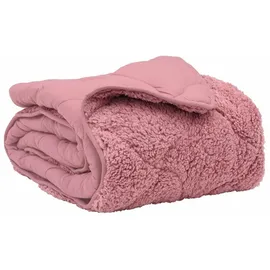 vidaXL Sommerdecke Rosa 140 x 220 cm Mikrofaser und Teddy-Fleece