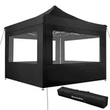 Tectake tectake® Pavillon 3 x 3 m, mit Aluminiumgestell, faltbar und höhenverstellbar, inklusive Spannseilen, Heringen und Tragetasche