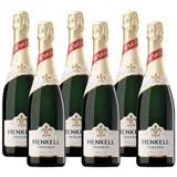 Henkell Sekt Trocken (6 x 0,375 l) - Original Henkell Sekt in praktischer Kleinflasche, ideal für kleine Runden oder zu zweit, feinperlig, frisch-fruchtige Cuvée, VEGAN