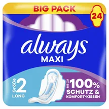 Always Maxi Long Binden (Größe 2) mit Flügeln 24 St.