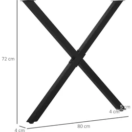 Homcom Tischbein 80 cm x 4 cm x 72 cm