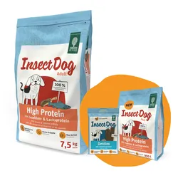 GREEN PETFOOD InsectDog High Protein 7,5kg + 900g & Denties GRATIS