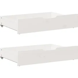 vidaXL Massivholzbett 140 x 190 cm Weiß