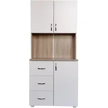 Hti-Living Küchenschrank Weiß/Sonoma Blanca 80 x 180 x 40 cm Weiß