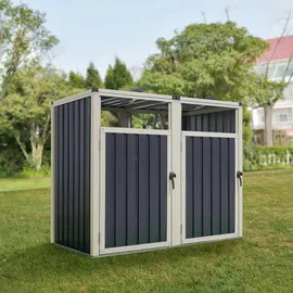 pro.tec Mülltonnenbox Tarbek 146 x 121 x 82 cm grau