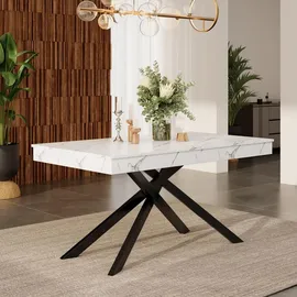 stilvora Küchentisch 180 x 76 x 80 cm weiß