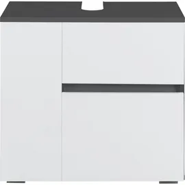 Home Affaire Waschbeckenunterschrank HOME AFFAIRE "Wisla", grau (anthrazit, weiß), B:60cm H:55cm T:35cm, Spanplatte, Schränke, Waschbeckenunterschrank, Siphonausschnitt, Push-to-open-Funktion, Breite 60cm, Höhe 55 cm