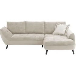 Ecksofa EXXPO - SOFA FASHION, braun (cappucino), B:260cm H:92cm T:187cm, Sofas, stabile Rücken - Kissen, bequem und modern
