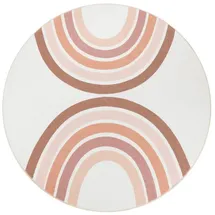 Paco Home Kinderteppich Teppich Kinderzimmer Rund Waschbar Bis 30 Grad Sonne Regenbogen Pink, 120 cm Rund,
