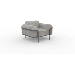 Hug bequemer Outdoorsessel - Lounge-Möbel Weiß-Braun, Dunkelgrau