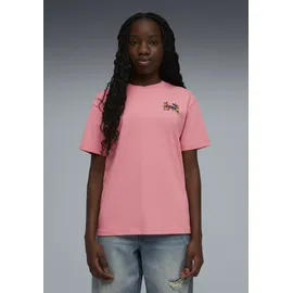 Puma T-Shirt PUMA "MID90S RELAXED GRAPHIC TEE G", Mädchen, Gr. 140, pink), Obermaterial: 100% Baumwolle. Rippe: 20% Polyester, 80% Baumwolle, relaxed fit, Rundhals, Shirts T-Shirt