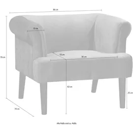 Atlantic Home Collection Sessel Charlie Samtvelours 86 x 70 x 74 cm Grün