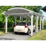 SKANHOLZ Franken Einzelcarport 3,76 x 7,55 m weiß inkl. Pfostenanker
