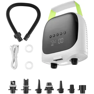 Vevor Paddleboard Pumpe (20 PSI) mit USB-Ausgang, zweistufige elektrische SUP-Luftpumpe mit automatischer Abschaltung & LED Licht, Aufblasen & Entleeren ideal für aufblasbare Paddleboards Zelte