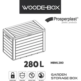 Prosperplast Gartenbox 280 l 116 x 43,8 x 55 cm Dunkelbraun