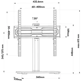 Maclean Brackets Maclean MC-132 Universal-TV-Halterung 32-55 Zoll | Verstellbare TV-Halterung mit Arm bis zu 35 kg | 20° Grad für TV Ständer TV Halterung Fernseher Standfuß max. 35kg