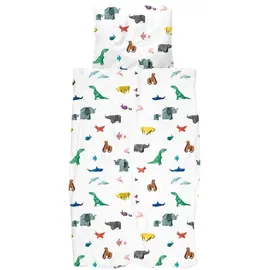 Snurk Bettwäsche Origami Zootiere Mehrfarbig 135 x 200 cm + 80 x 80 cm