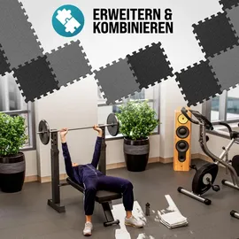 monzana MONZANA® 36x Bodenschutzmatten Fitness & Pool mit Randstücken 30 x 30 cm 3 qm rutschfest Eva-Schaumstoff Puzzlematte Trainingsmatten Fitnessgeräte