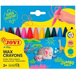 JOVI Jumbo Easy Grip Wachsmalstifte farbsortiert, 12 St.