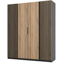 masseno Drehtürenschrank Cagliari 200 x 239 x 61,9 cm Schwarz