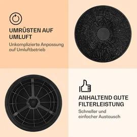 Klarstein Aktivkohlefilter 2er-Set Ø 17,5 cm