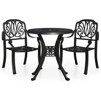 vidaXL 3-tlg Bistro-Set Aluminiumguss Schwarz