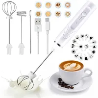FainFun Milchschäumer Elektrisch Stab USB, Milchaufschäumer Stab, Mini-Milchbesen, Milchaufschäumer Stab Elektrisch Aufladbar, Milk Frother Electric Hand für Latte, Kaffee, Cappuccino